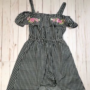 Off the shoulder plaid tail dress